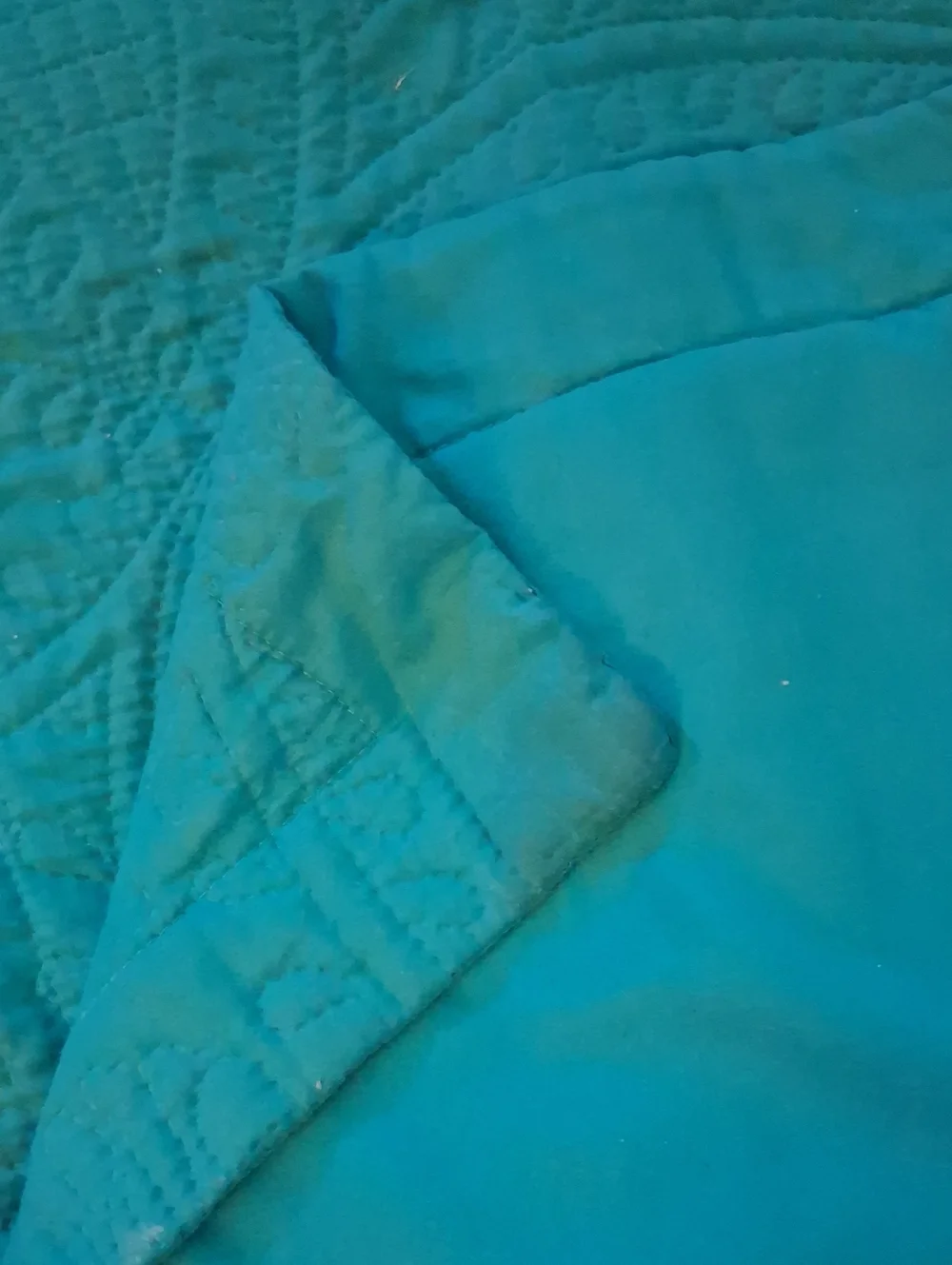 2 Teal Quilted Pillow Shams - Home Bedding